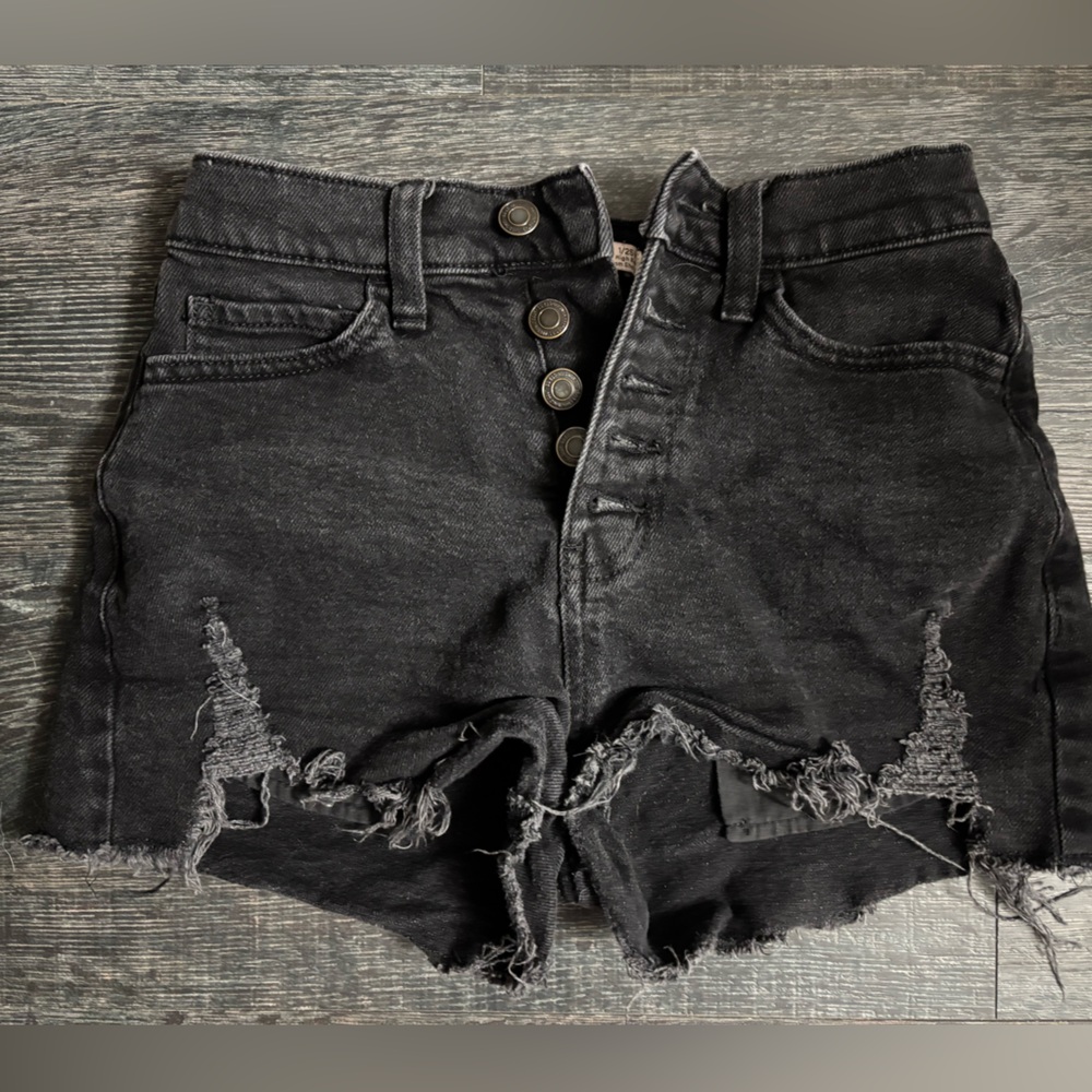 SO Black High Rise Denim Shorts